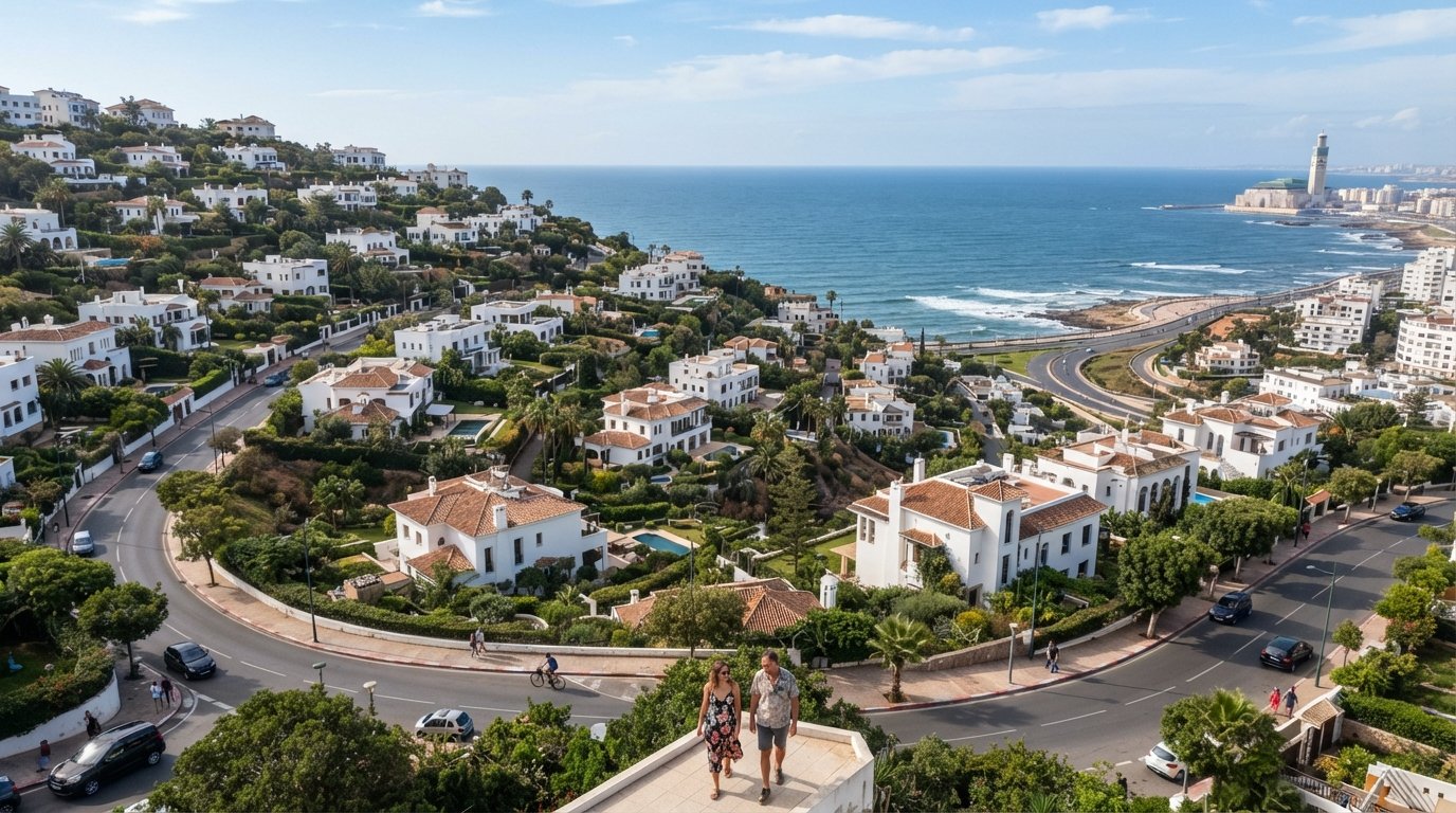 Anfa, Casablanca: la tranquilla collina di ville, parchi e aria di mare
